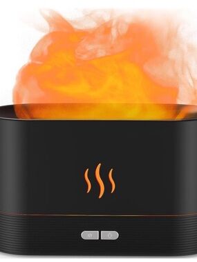Black Aroma Diffuser with Orange Flame Effect
